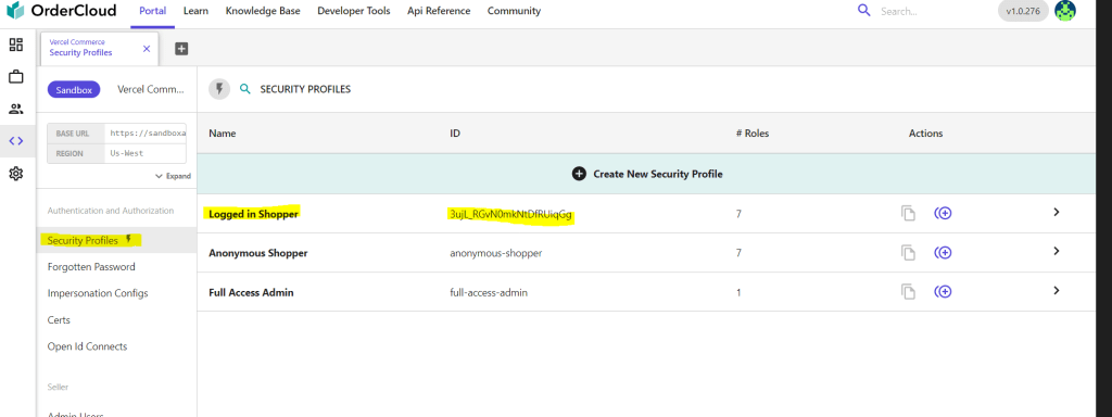 security profile