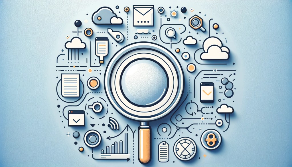 Search header, magnifying glas